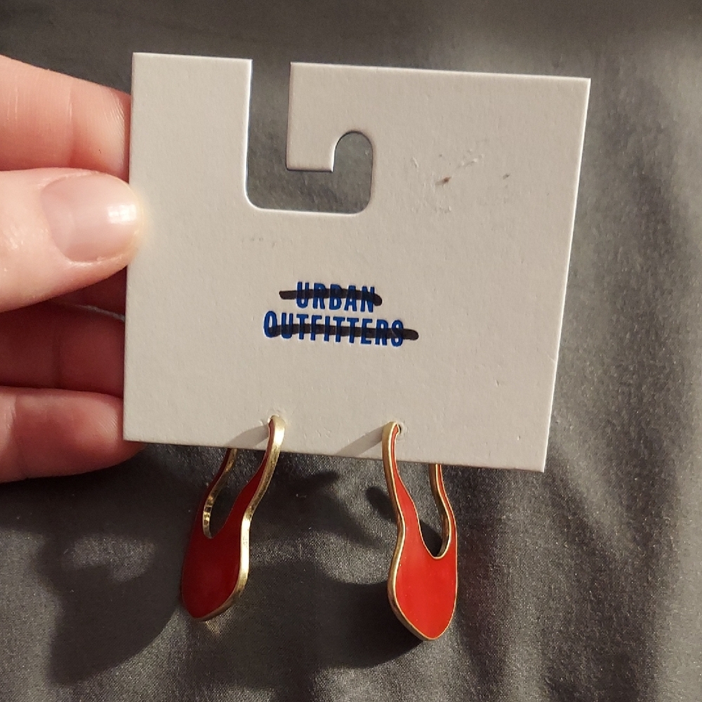 Urban Outfitters Red Flame Earrings